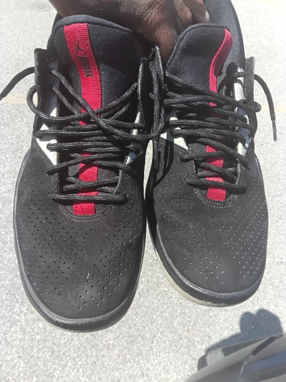 Jordan Flight Fresh AH6462-003 Black Red Low Top Men's Athletic Sneakers SZ 9